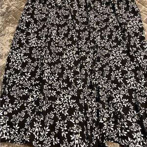 Floral Black and White Women's Skirt